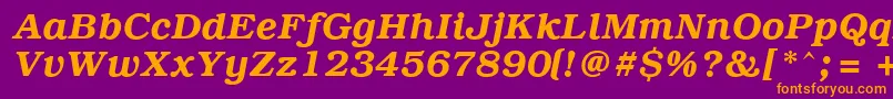 PcBrusselsDemiitalic Font – Orange Fonts on Purple Background