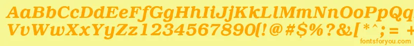 PcBrusselsDemiitalic Font – Orange Fonts on Yellow Background