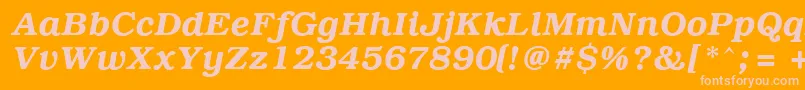 PcBrusselsDemiitalic Font – Pink Fonts on Orange Background