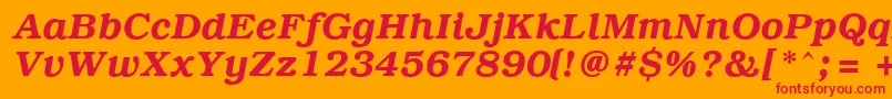 fuente PcBrusselsDemiitalic – Fuentes Rojas Sobre Fondo Naranja