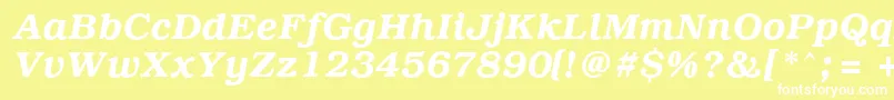 PcBrusselsDemiitalic Font – White Fonts on Yellow Background