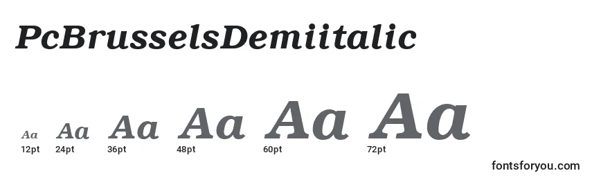 PcBrusselsDemiitalic Font Sizes