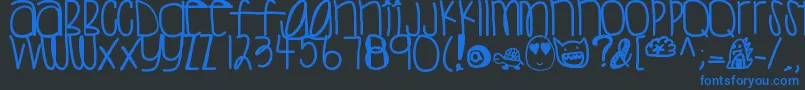 Sweettea Font – Blue Fonts on Black Background
