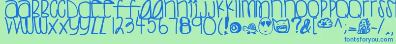 Sweettea Font – Blue Fonts on Green Background