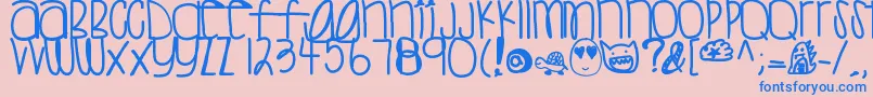 Sweettea Font – Blue Fonts on Pink Background
