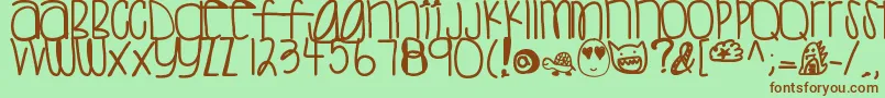 Sweettea Font – Brown Fonts on Green Background