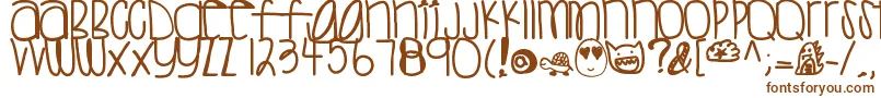 Sweettea-Schriftart – Braune Schriften auf weißem Hintergrund