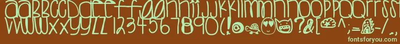 Sweettea Font – Green Fonts on Brown Background