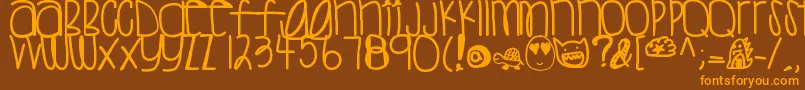 Sweettea Font – Orange Fonts on Brown Background