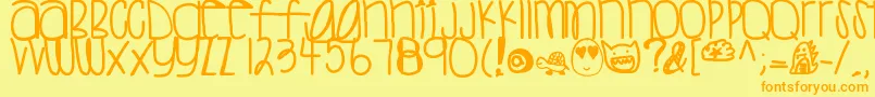 Sweettea Font – Orange Fonts on Yellow Background
