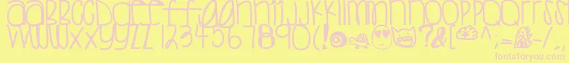 フォントSweettea – ピンクのフォント、黄色の背景