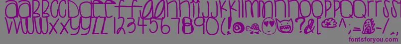 フォントSweettea – 紫色のフォント、灰色の背景