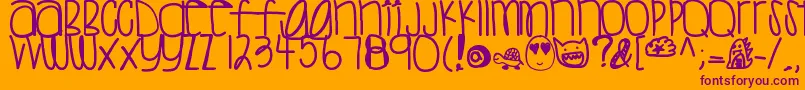 Sweettea Font – Purple Fonts on Orange Background