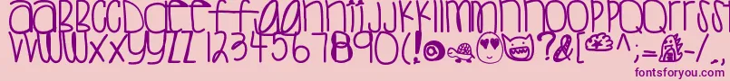 Sweettea Font – Purple Fonts on Pink Background