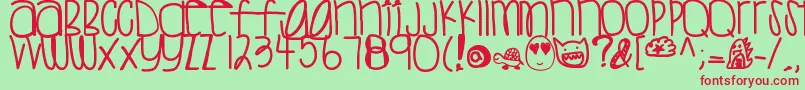 Sweettea Font – Red Fonts on Green Background