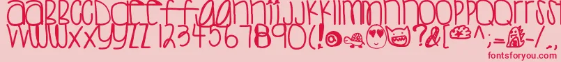 Sweettea Font – Red Fonts on Pink Background