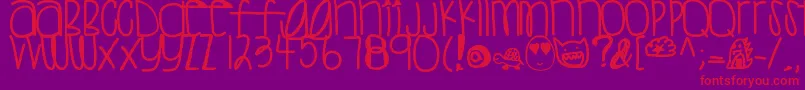 Sweettea Font – Red Fonts on Purple Background