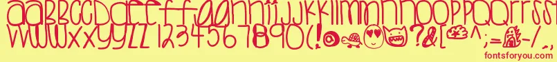 Sweettea Font – Red Fonts on Yellow Background