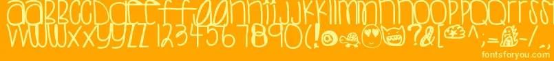 Sweettea Font – Yellow Fonts on Orange Background