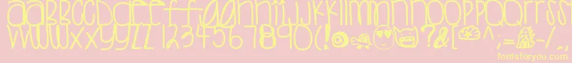 Sweettea Font – Yellow Fonts on Pink Background
