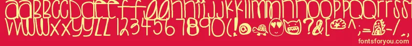 Sweettea Font – Yellow Fonts on Red Background