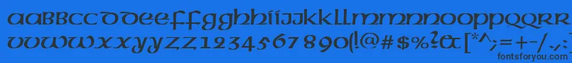AmericanUncial Font – Black Fonts on Blue Background