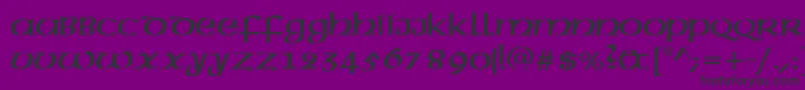 フォントAmericanUncial – 紫の背景に黒い文字