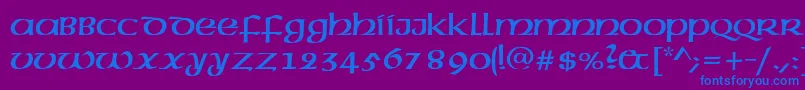 Шрифт AmericanUncial – синие шрифты на фиолетовом фоне