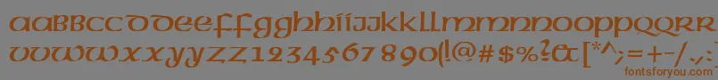 Więcej informacji o czcionce AmericanUncial Czcionka AmericanUncial – brązowe czcionki na szarym tle