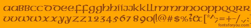 AmericanUncial Font – Brown Fonts on Orange Background