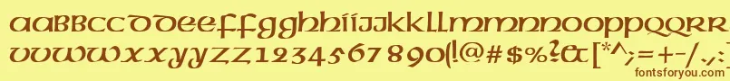 AmericanUncial Font – Brown Fonts on Yellow Background
