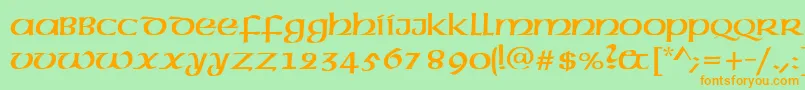 AmericanUncial Font – Orange Fonts on Green Background