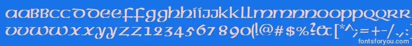 Czcionka AmericanUncial – różowe czcionki na niebieskim tle