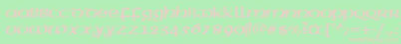 AmericanUncial Font – Pink Fonts on Green Background