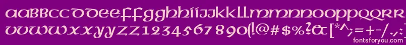 AmericanUncial Font – Pink Fonts on Purple Background