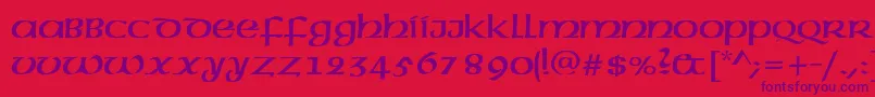 AmericanUncial Font – Purple Fonts on Red Background