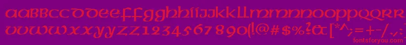 AmericanUncial Font – Red Fonts on Purple Background