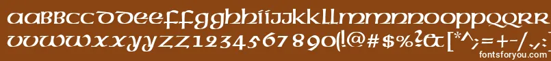 Czcionka AmericanUncial – białe czcionki na brązowym tle