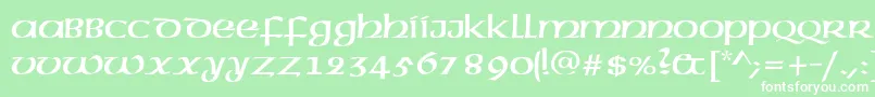 フォントAmericanUncial – 緑の背景に白い文字