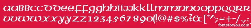 フォントAmericanUncial – 赤い背景に白い文字