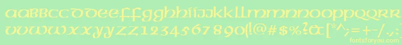 AmericanUncial Font – Yellow Fonts on Green Background