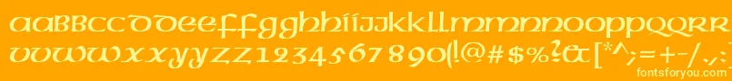 AmericanUncial Font – Yellow Fonts on Orange Background