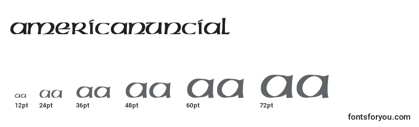 AmericanUncial Font Sizes