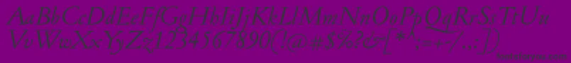 JannonantItalic-fontti – mustat fontit violetilla taustalla