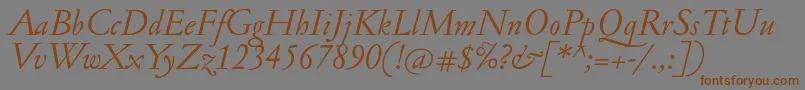 JannonantItalic Font – Brown Fonts on Gray Background