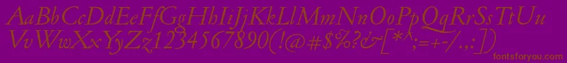 JannonantItalic Font – Brown Fonts on Purple Background