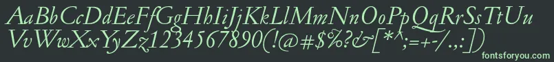 JannonantItalic Font – Green Fonts on Black Background