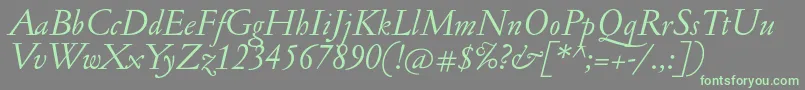 JannonantItalic Font – Green Fonts on Gray Background