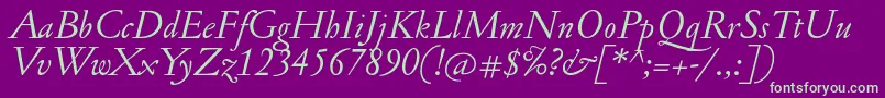 JannonantItalic Font – Green Fonts on Purple Background