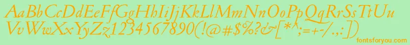 JannonantItalic Font – Orange Fonts on Green Background